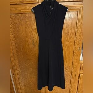 Anthropologie Maeve Size Small Sleeveless Midi Dress Stretch Knit Navy Ruched